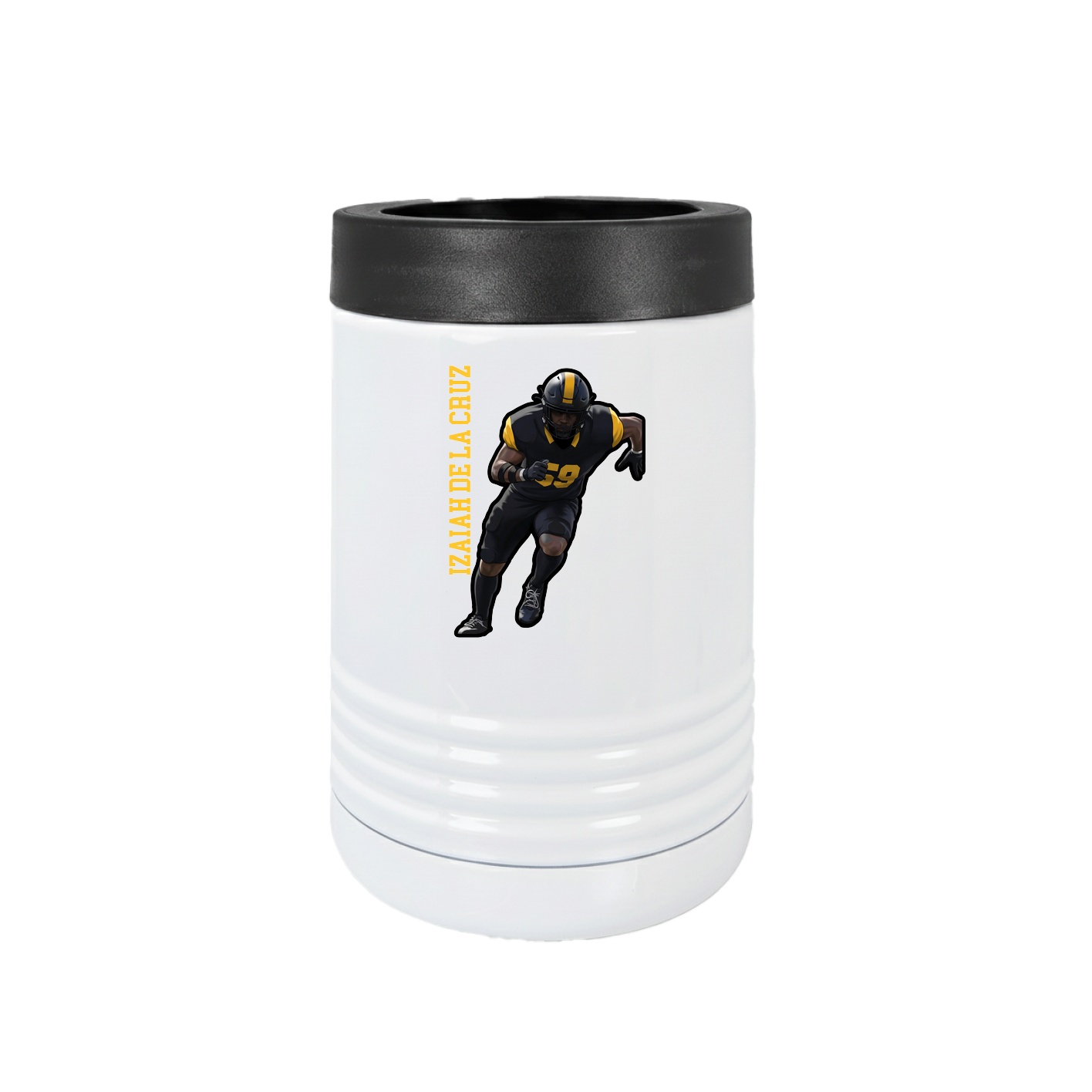 Beverage Holder — Name Vertical in White