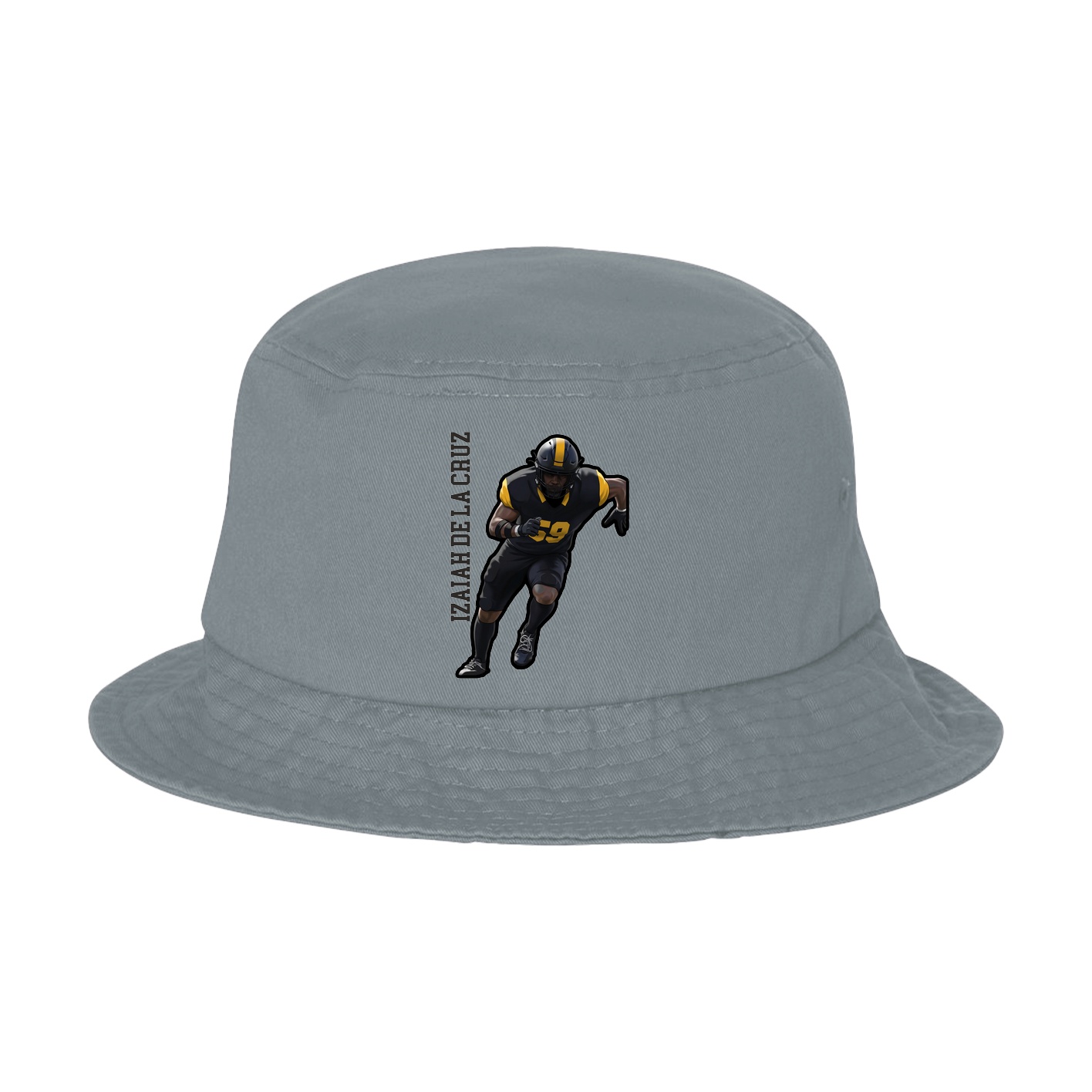 Bucket Cap — Name Vertical in Grey