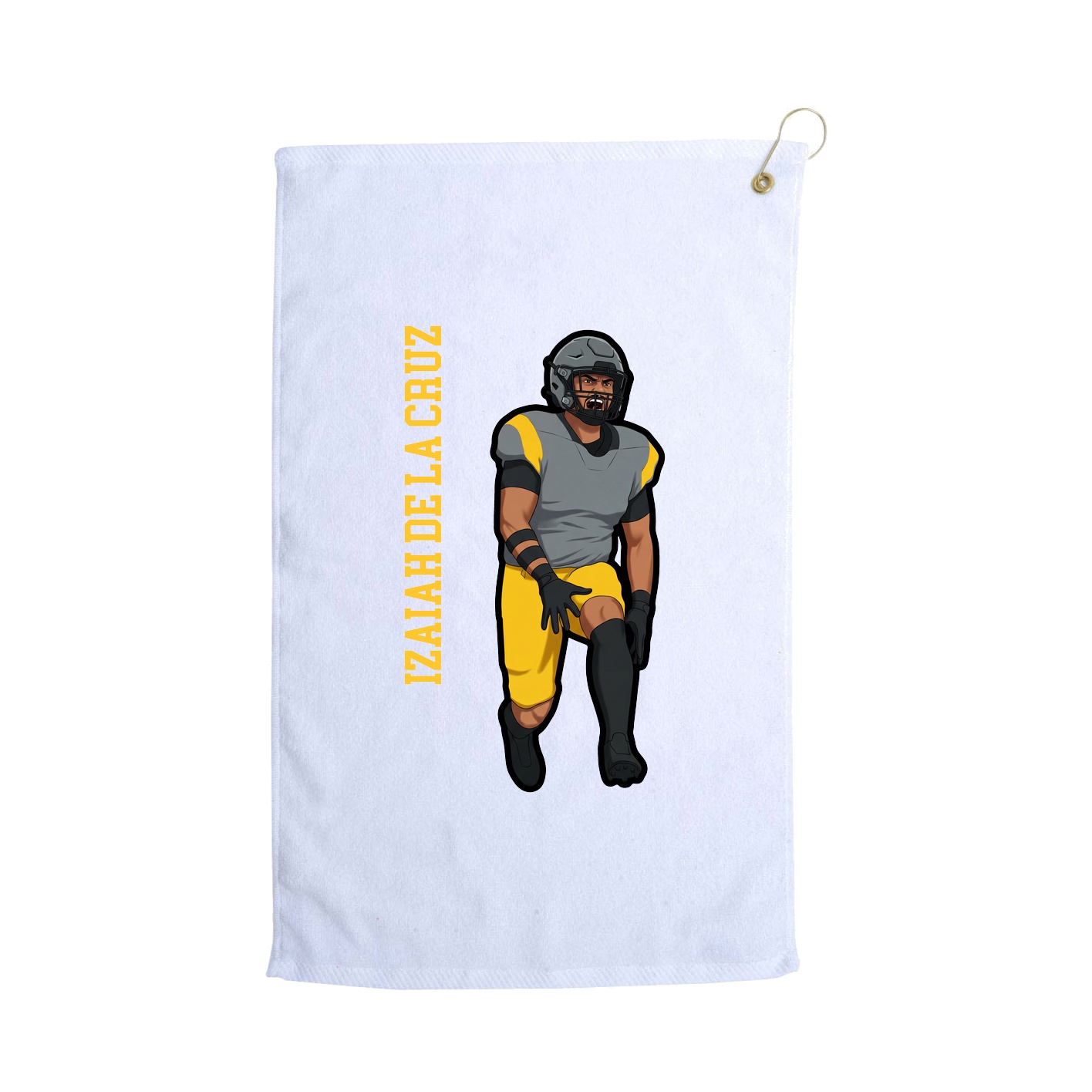 Golf Towel — Name Vertical in White