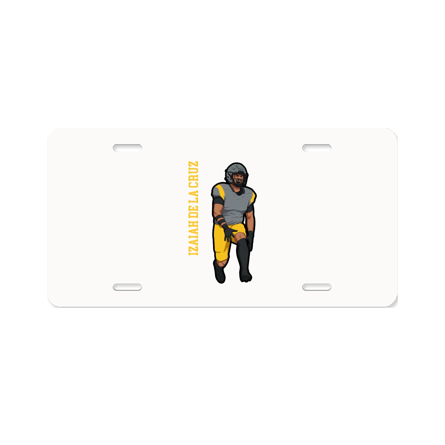 License Plate — Name Vertical in Classic