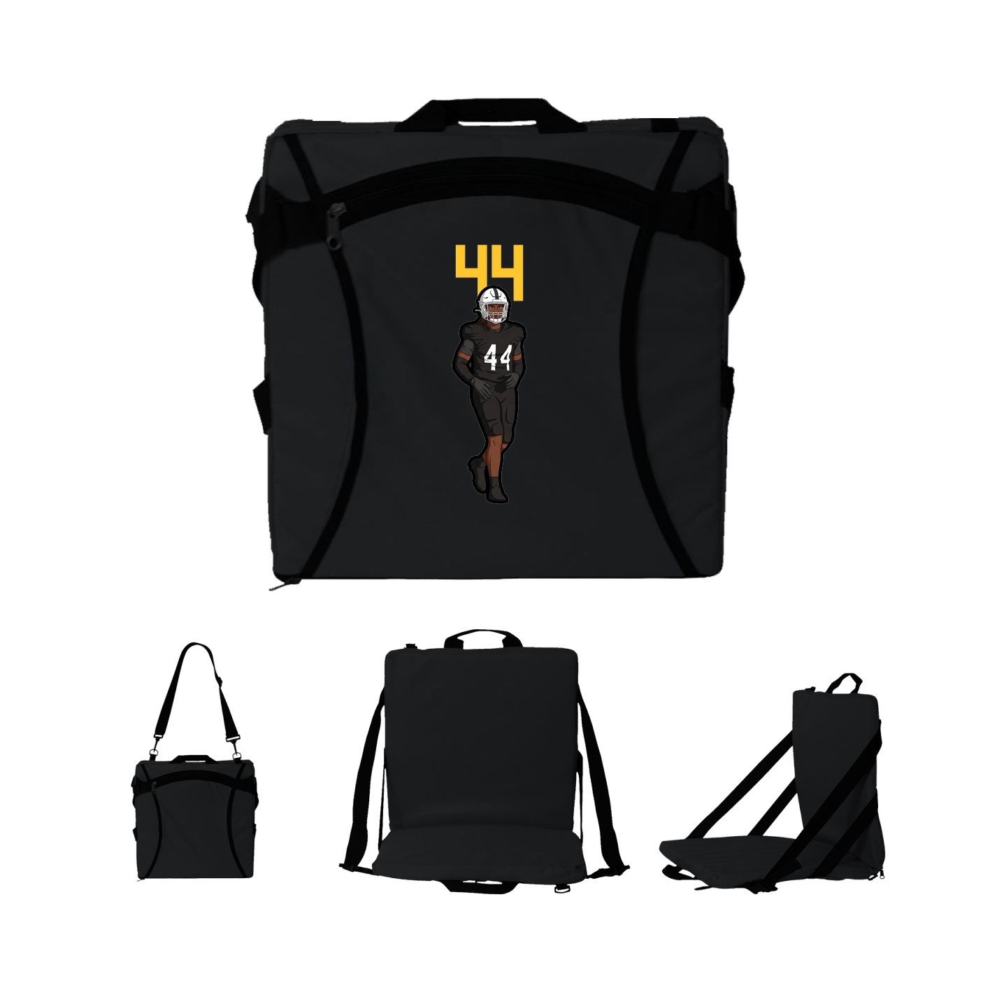 Folding Stadium Seat — Number Top in Black