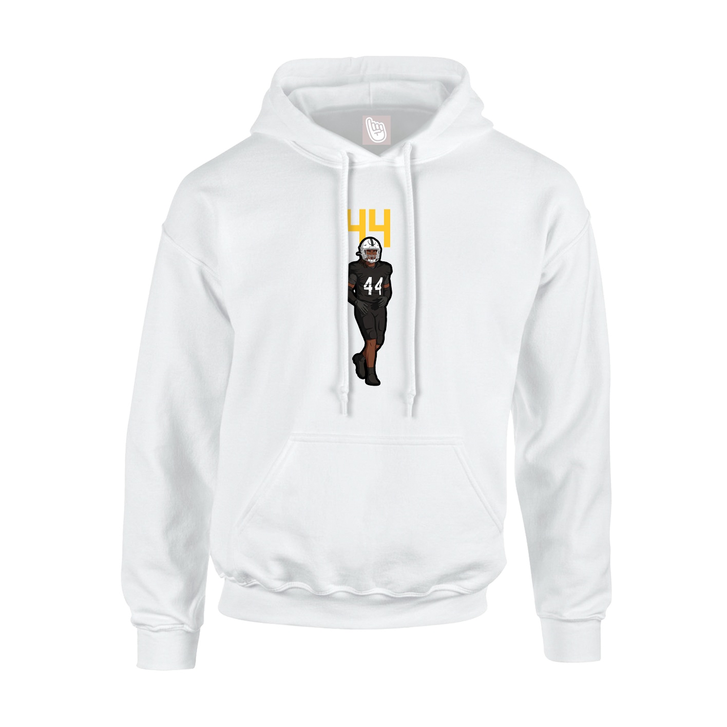 Youth Hoodie — Number Top in White