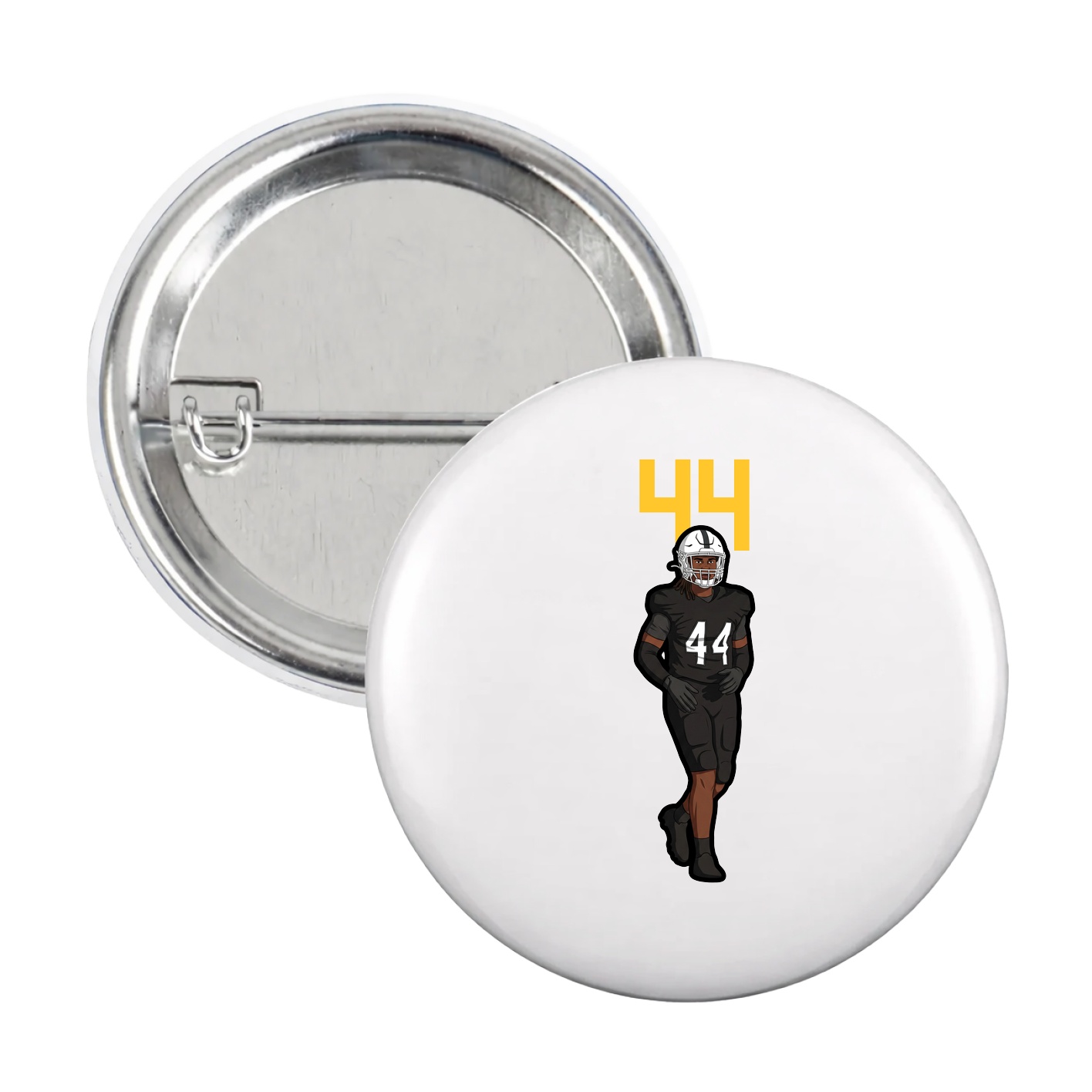 Game Day Button — Number Top in White