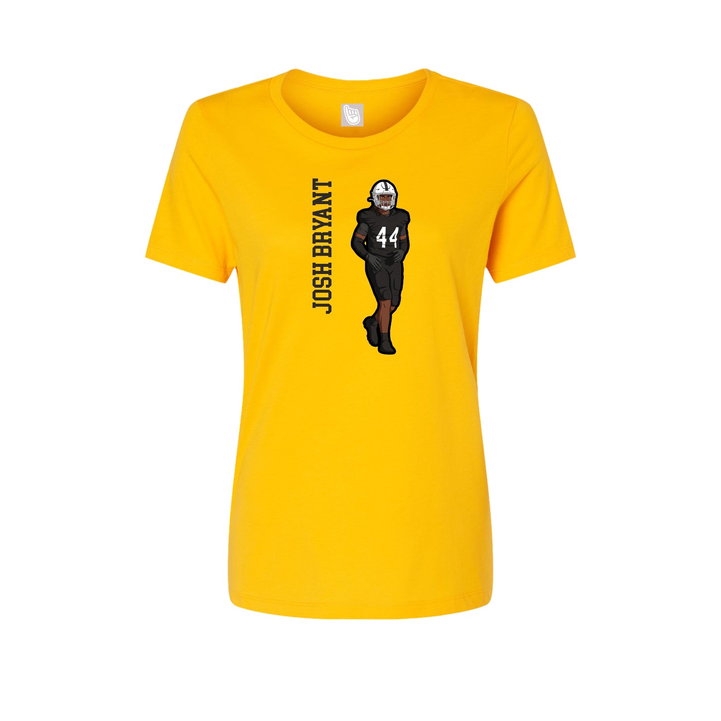 Fitted Women's Tee — Name Vertical in Gold