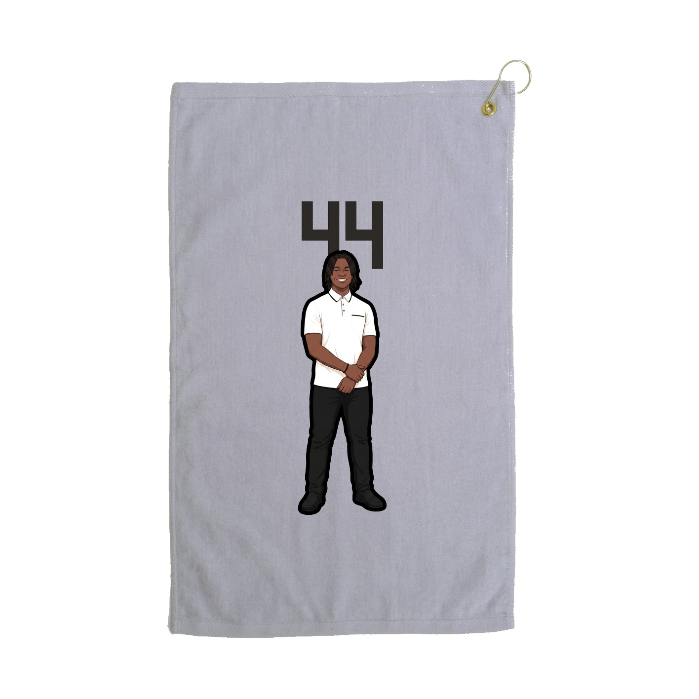 Golf Towel — Number Top in Grey