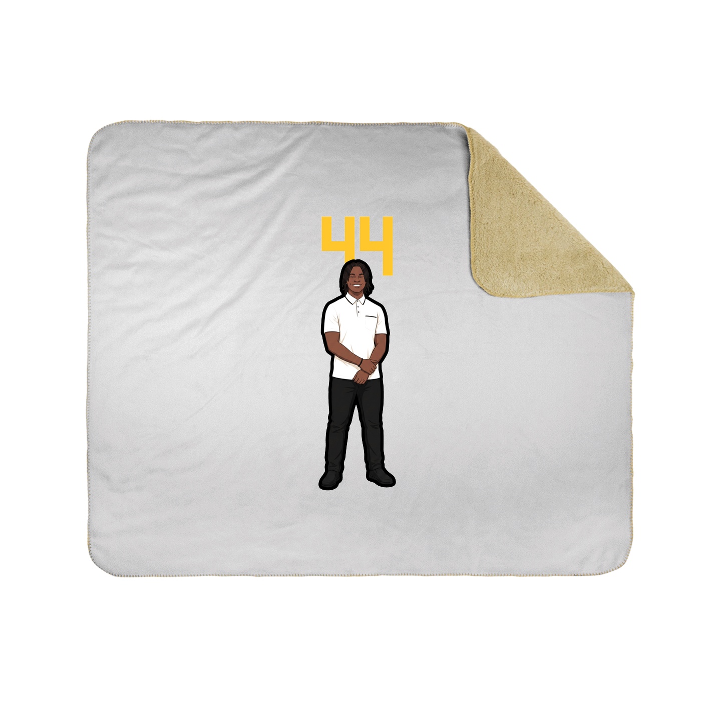 Throw Blanket — Number Top in White
