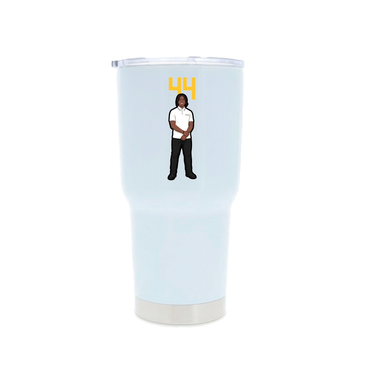 30oz Stainless Steel Tumbler — Number Top in White