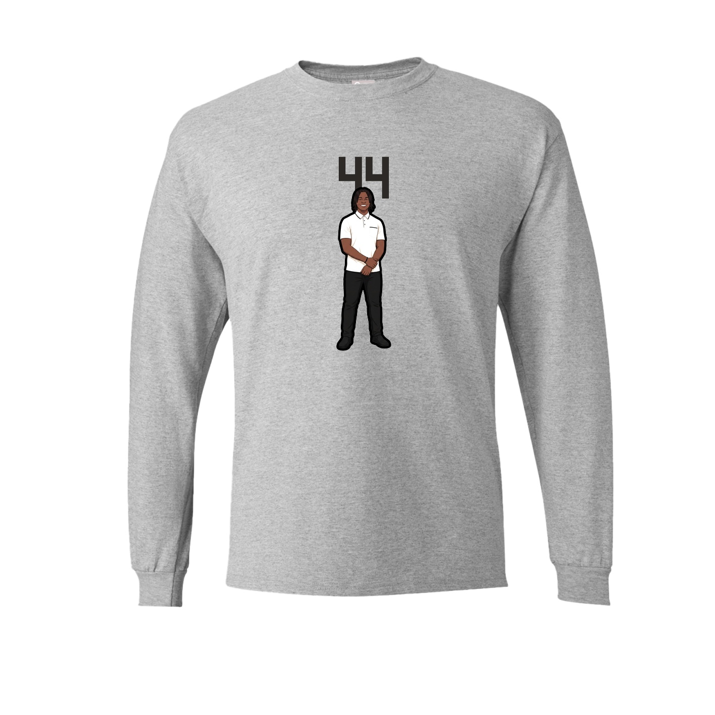 Long Sleeve Tee — Number Top in Grey