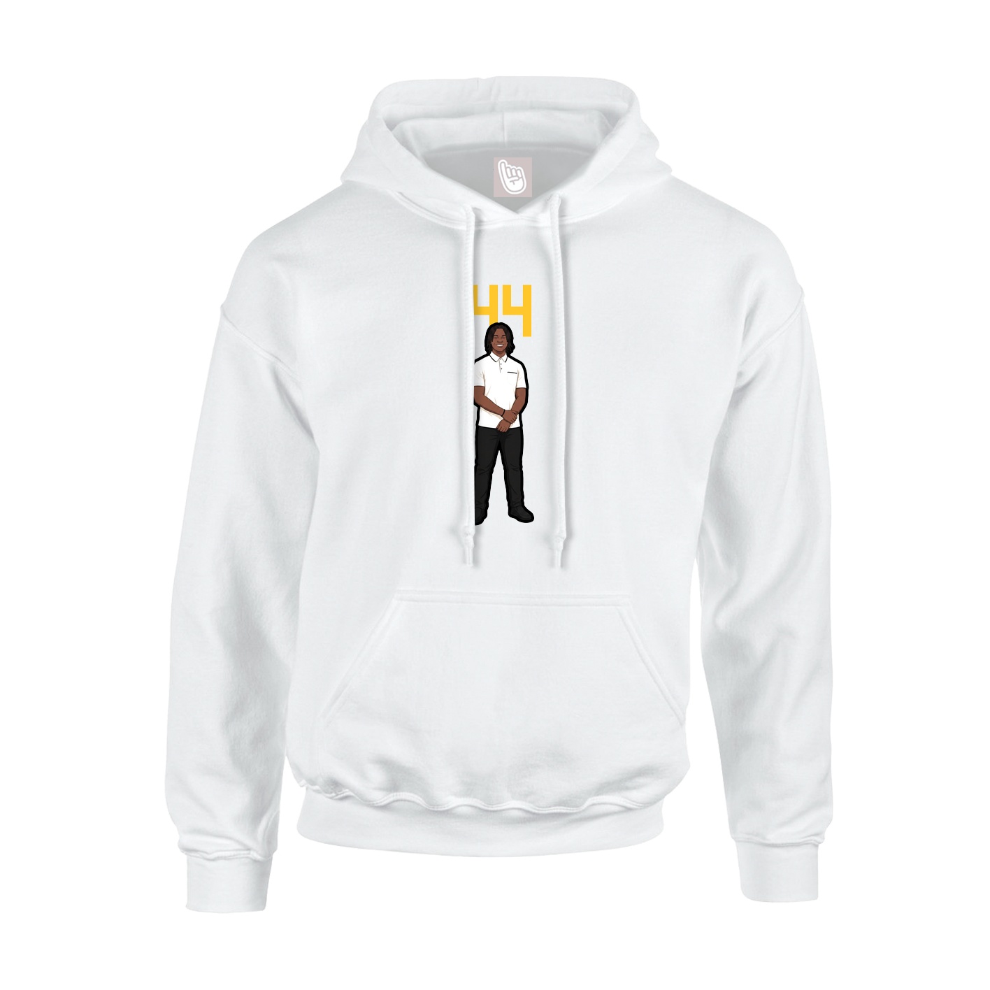 Youth Hoodie — Number Top in White