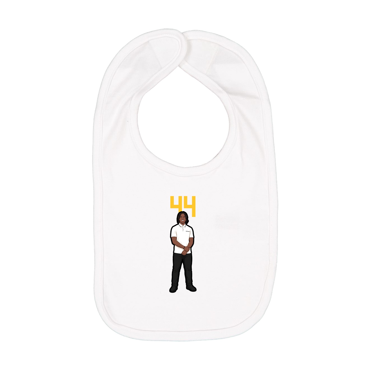Infant Bib — Number Top in White