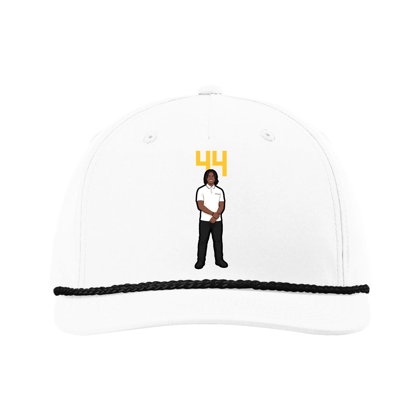 Five-Panel Classic Rope Cap — Number Top in White