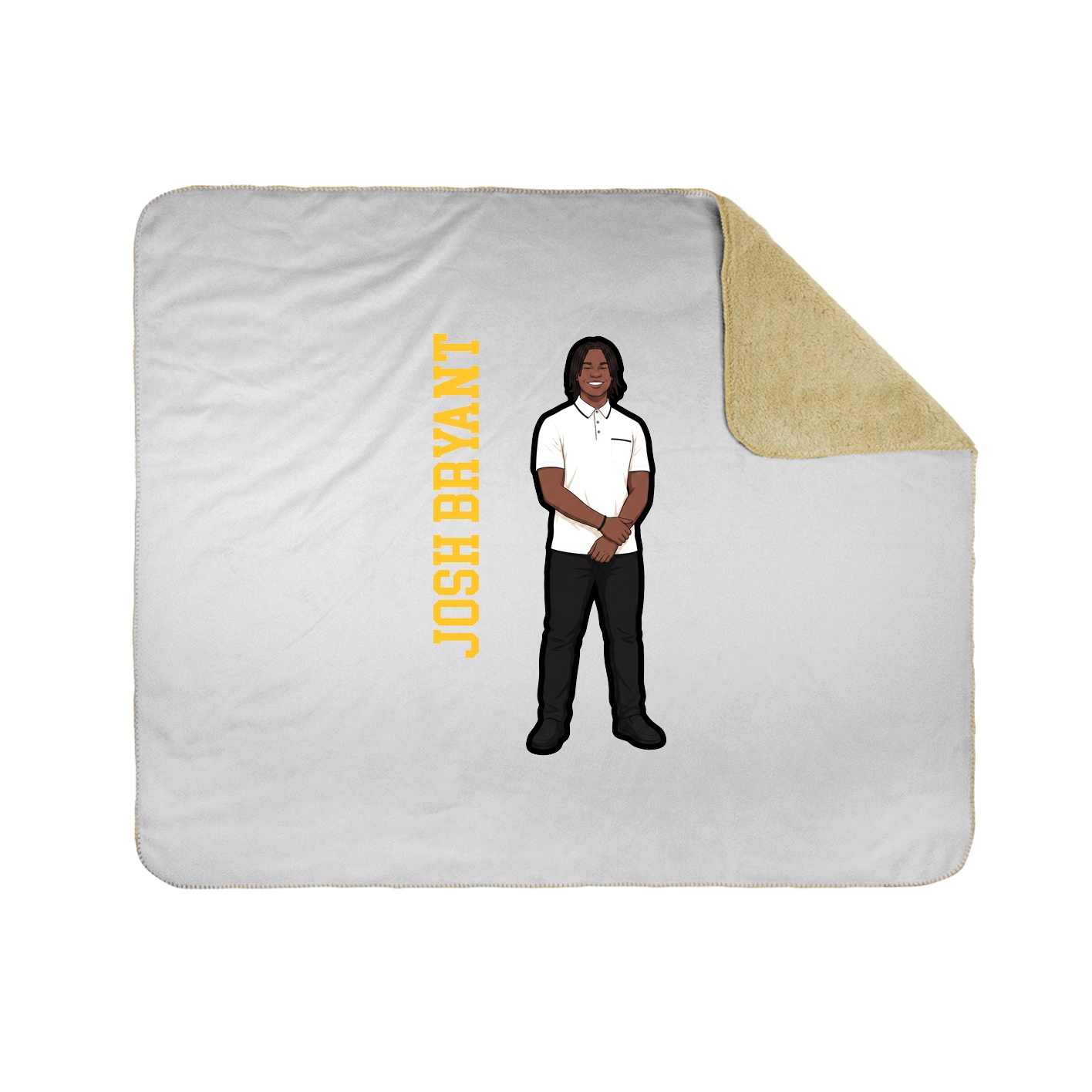 Throw Blanket — Name Vertical in White