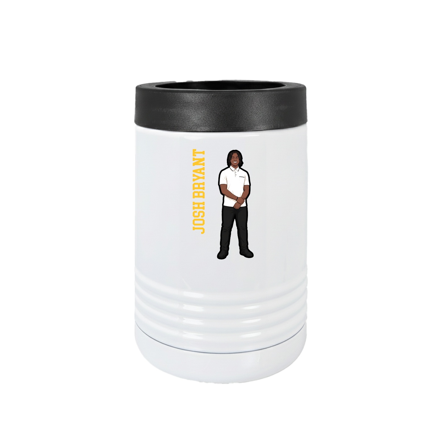 Beverage Holder — Name Vertical in White