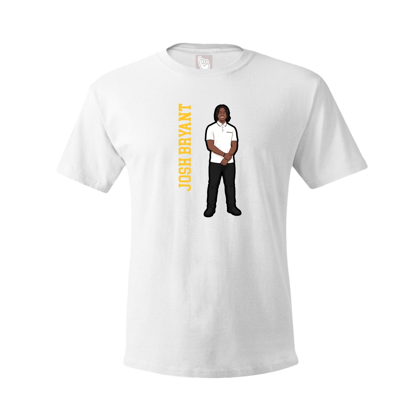 Tee — Name Vertical in White