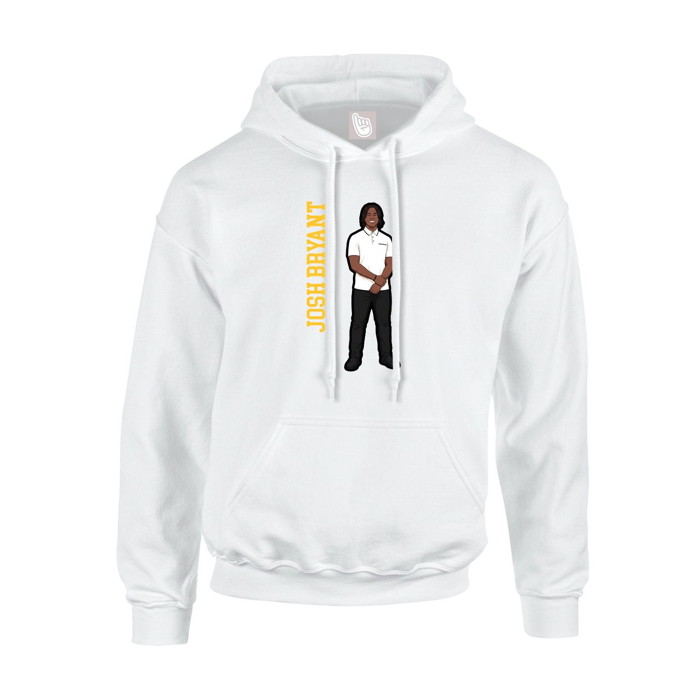 Hoodie — Name Vertical in White