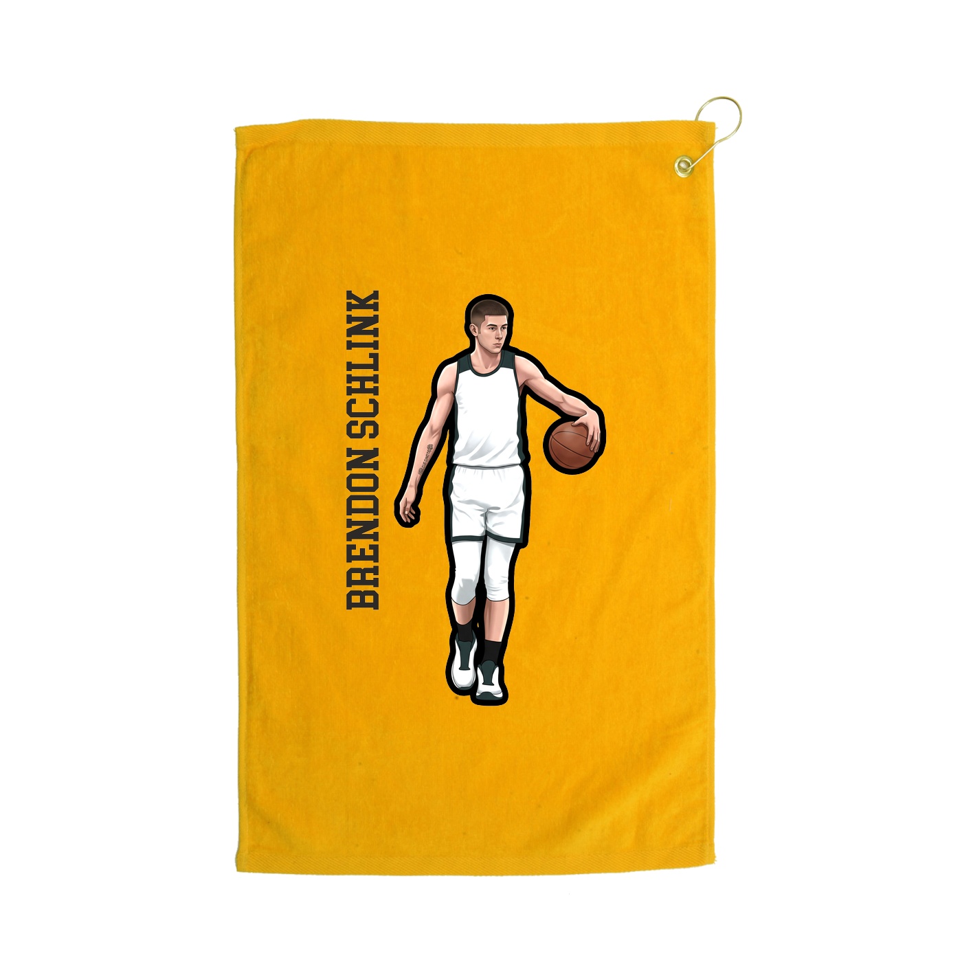 Golf Towel — Name Vertical in Gold