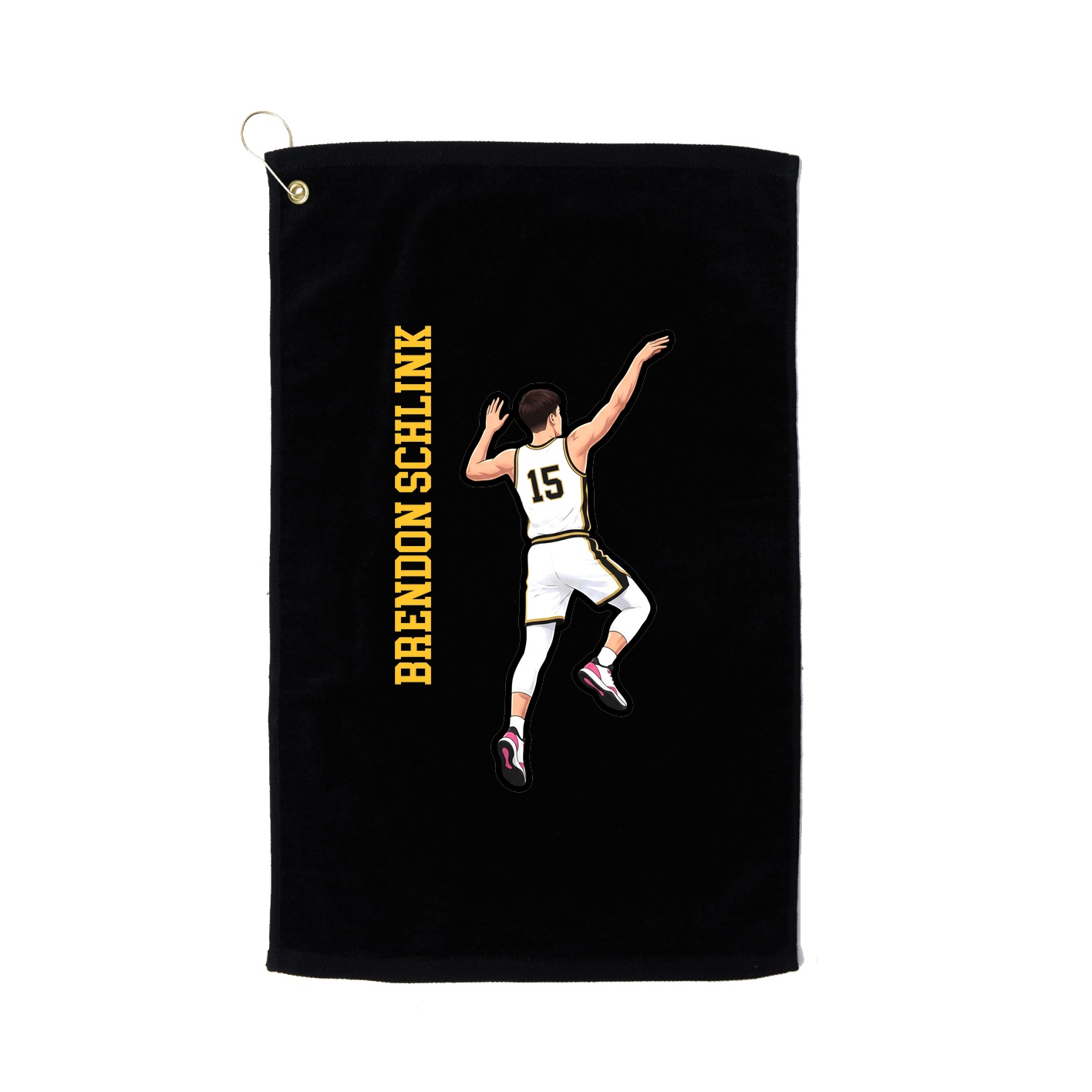 Golf Towel — Name Vertical in Black