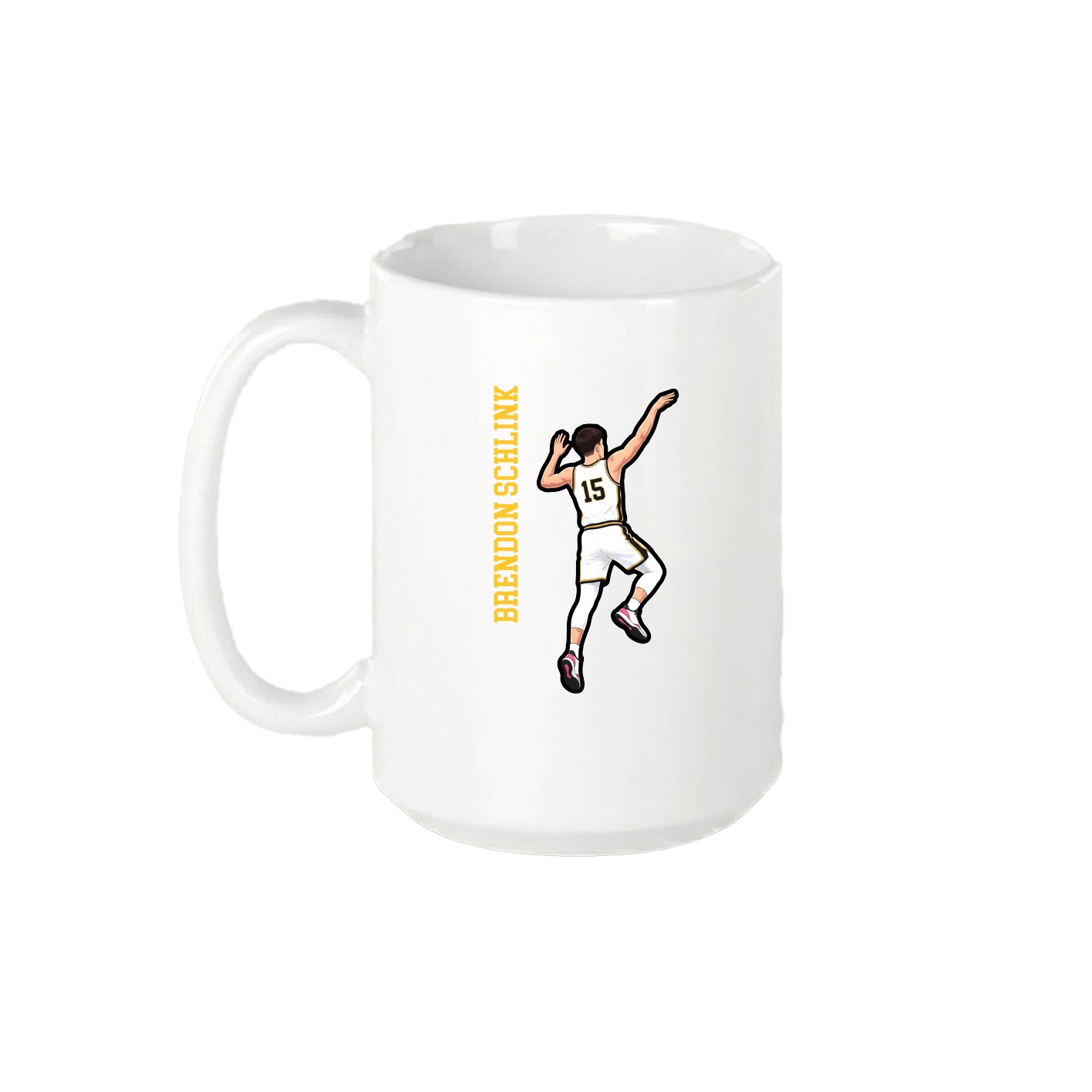 15oz Coffee Mug — Name Vertical in White