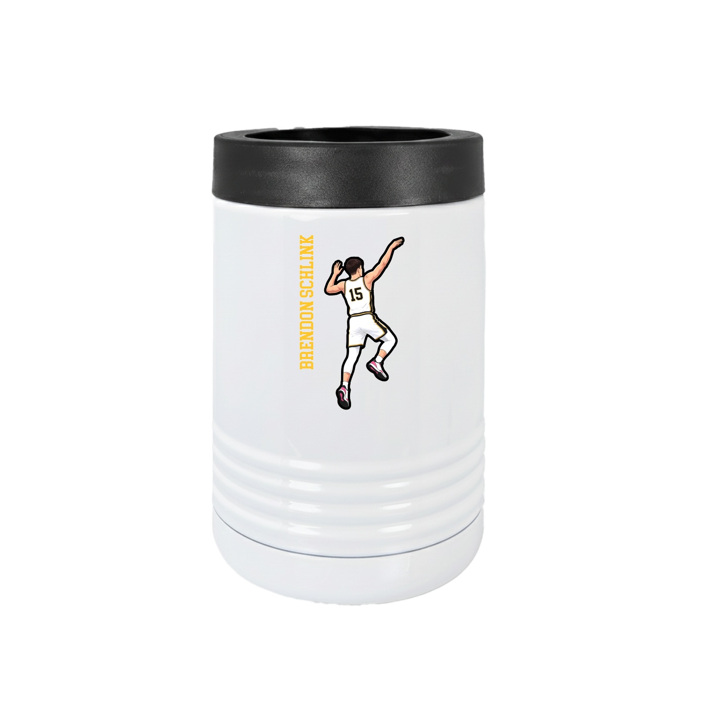 Beverage Holder — Name Vertical in White