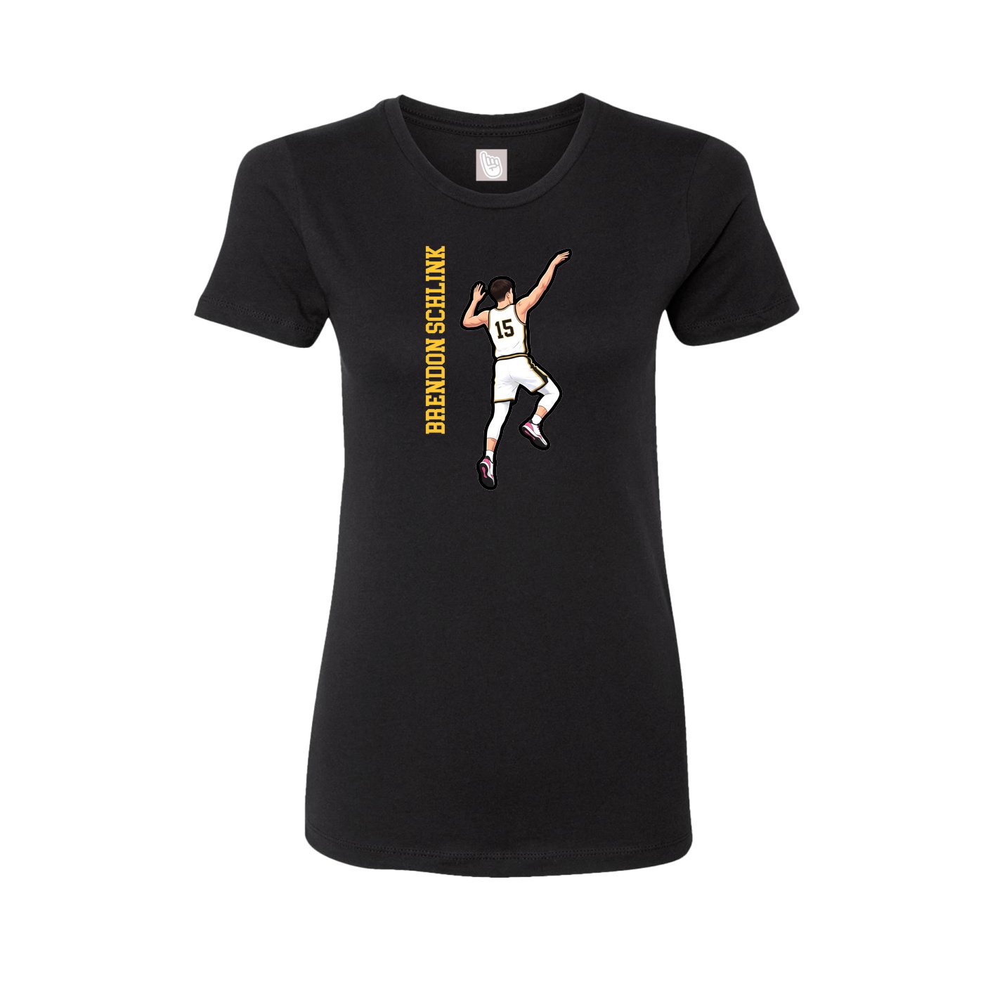 Fitted Women's Tee — Name Vertical in Black