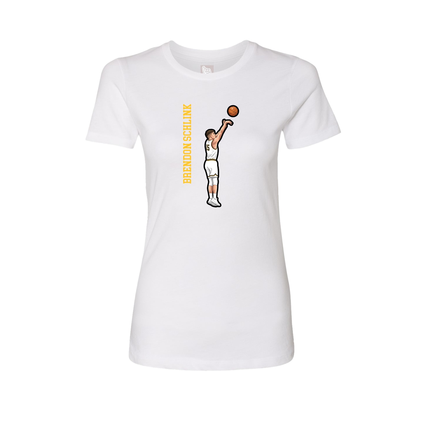 Fitted Women's Tee — Name Vertical in White