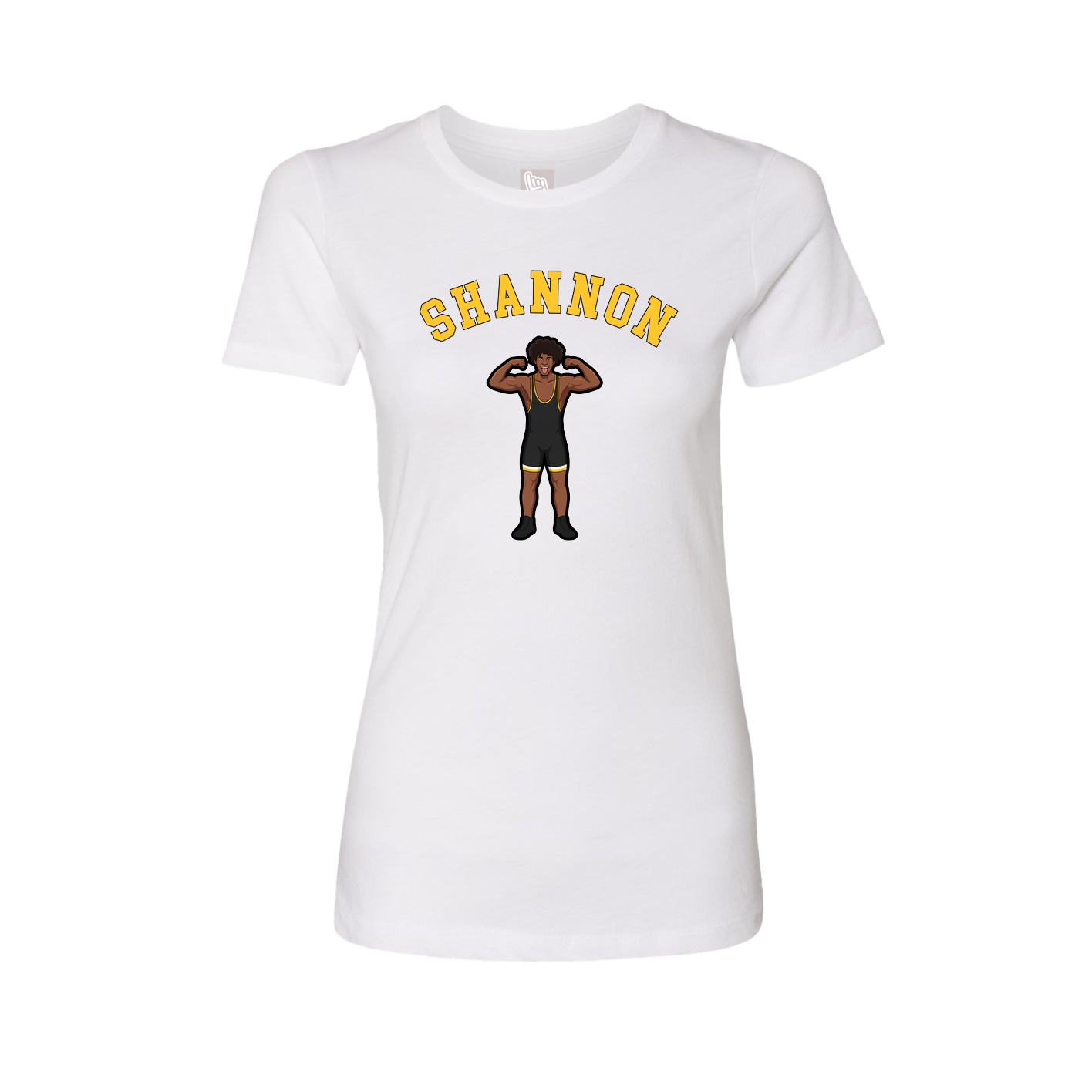Fitted Women's Tee — Shirsey Arch in White