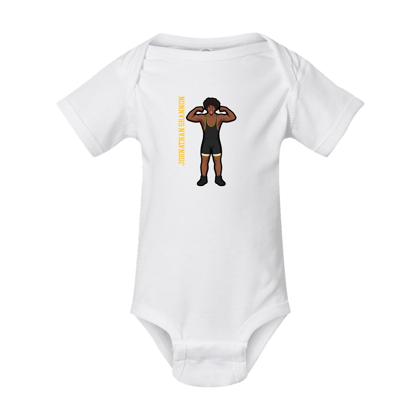 Baby Onesie — Name Vertical in White