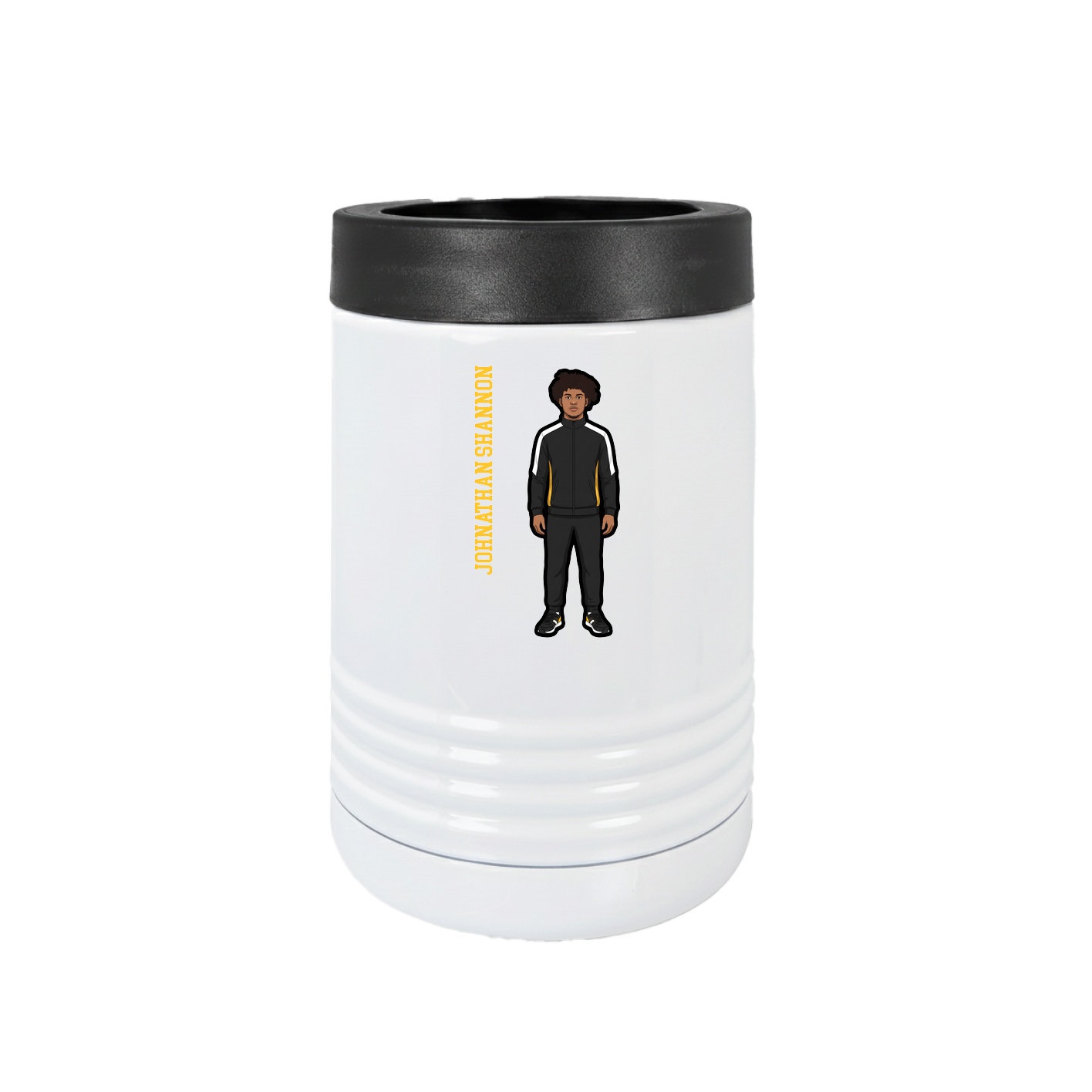 Beverage Holder — Name Vertical in White