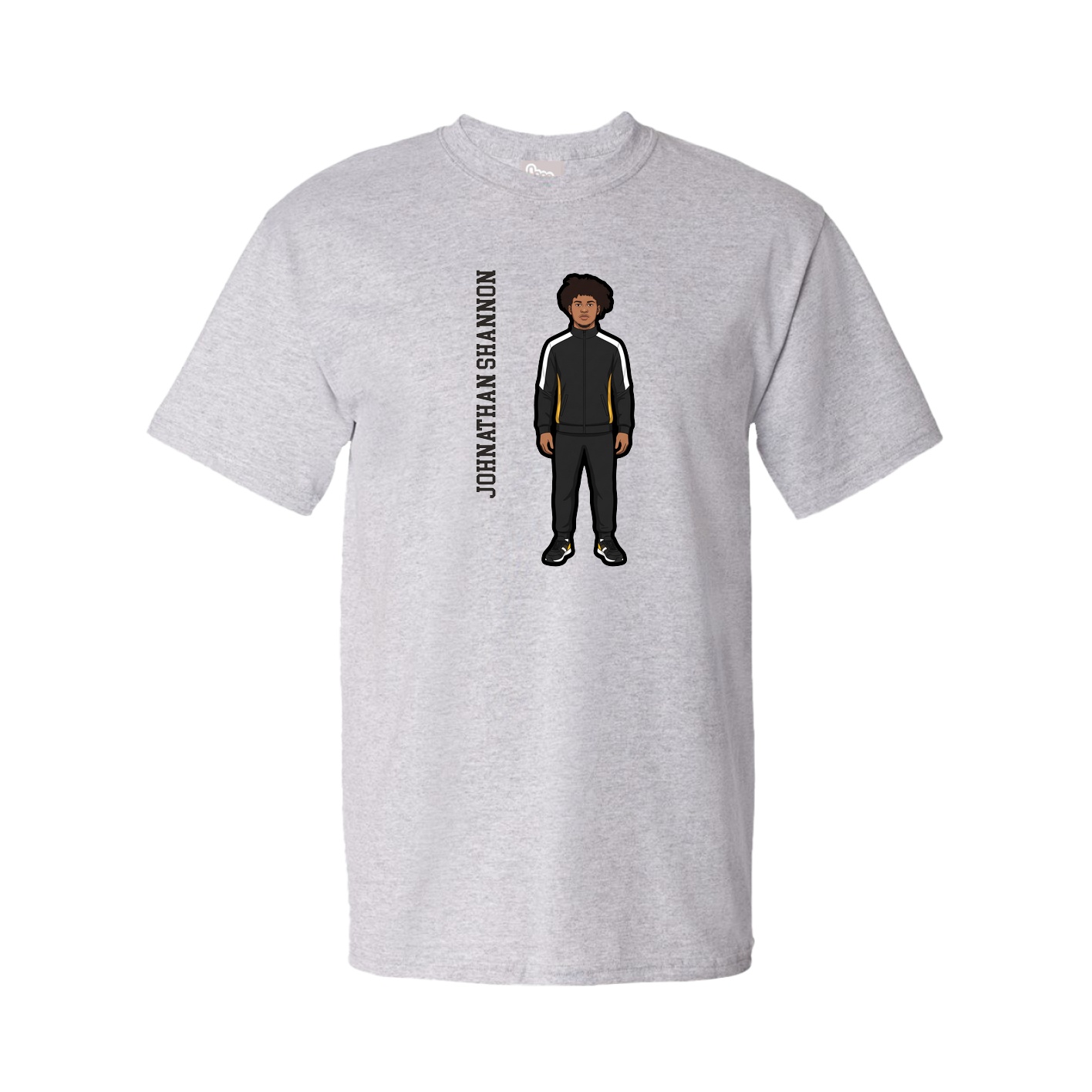 Youth Tee — Name Vertical in Grey