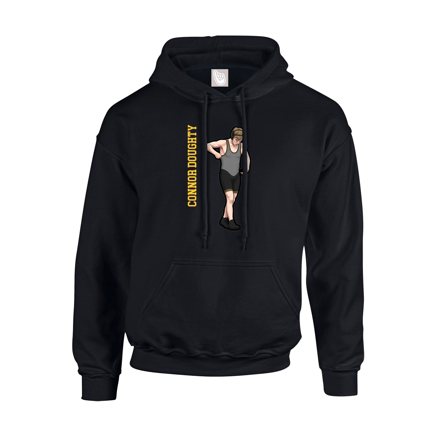 Youth Hoodie — Name Vertical in Black