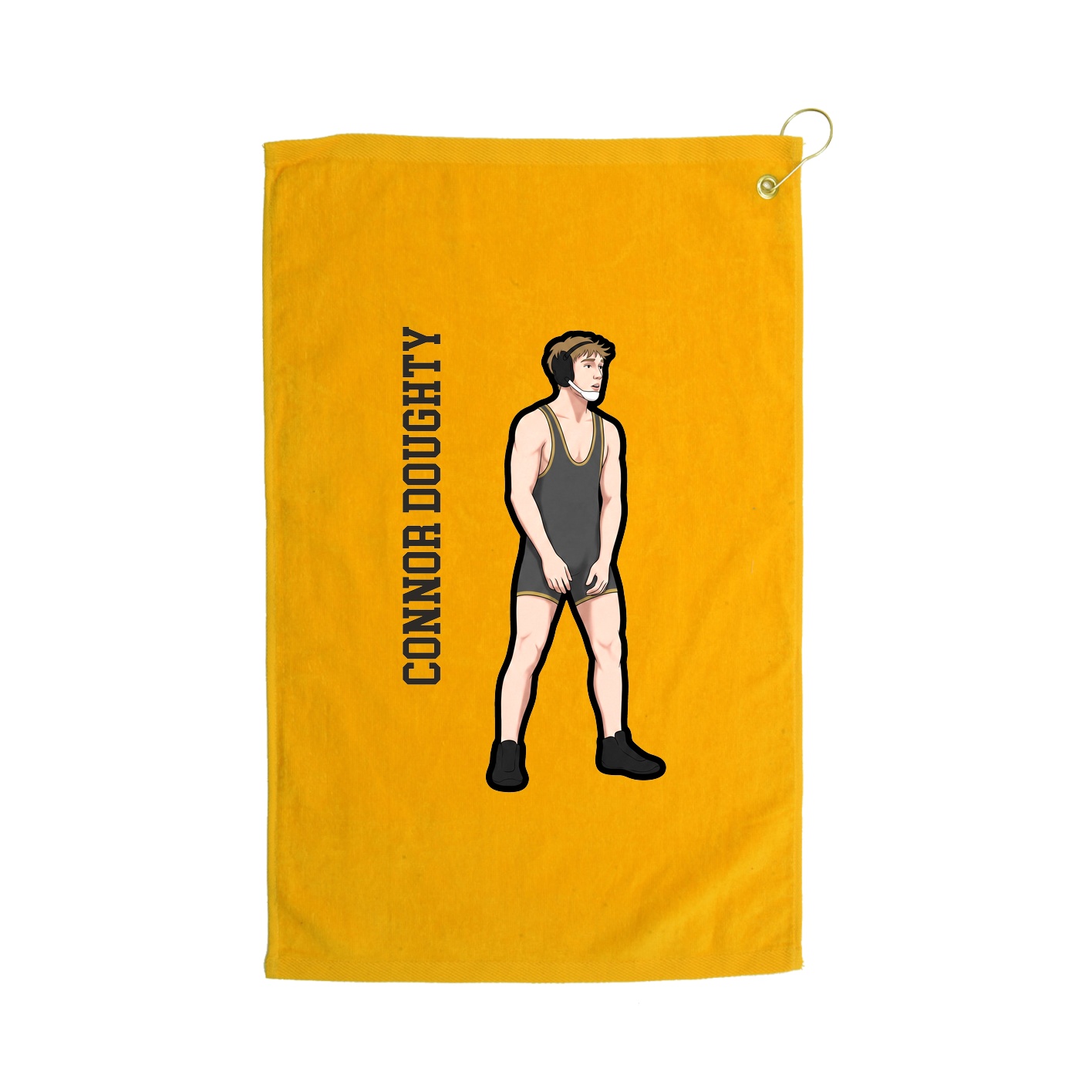 Golf Towel — Name Vertical in Gold