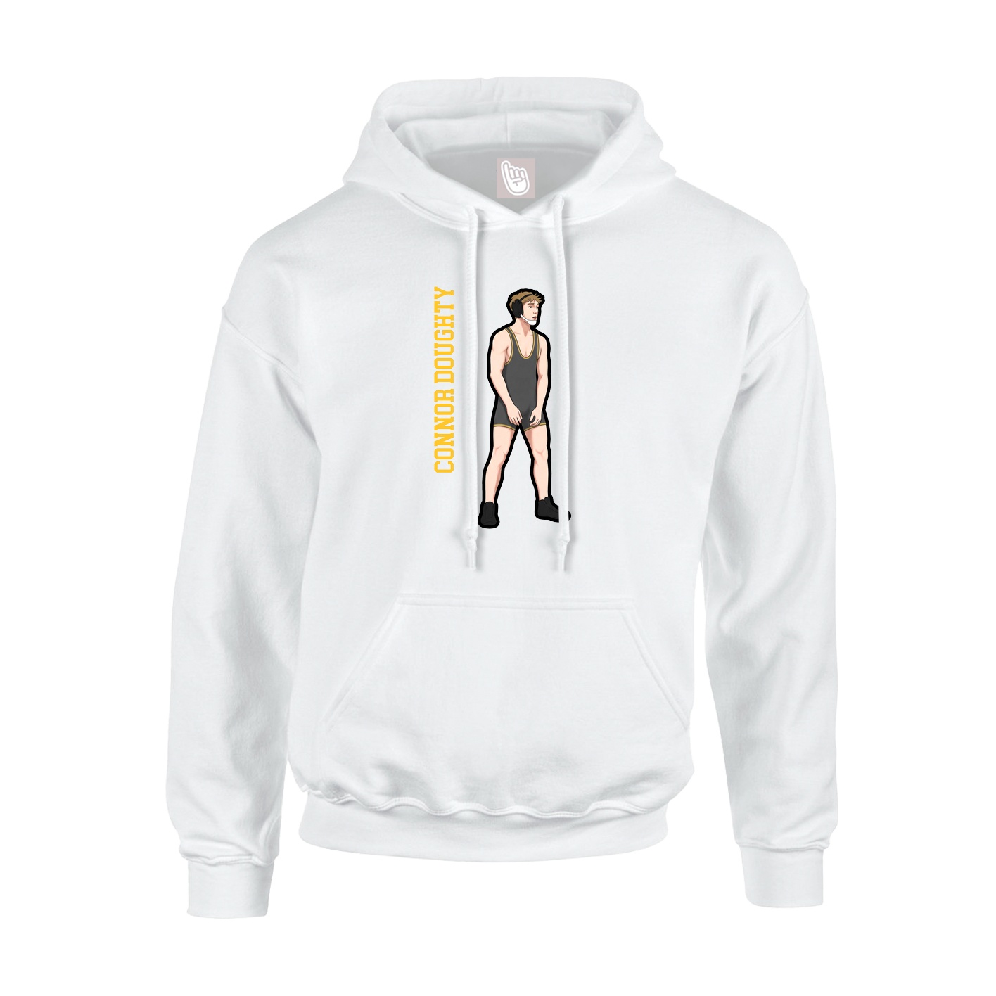Hoodie — Name Vertical in White