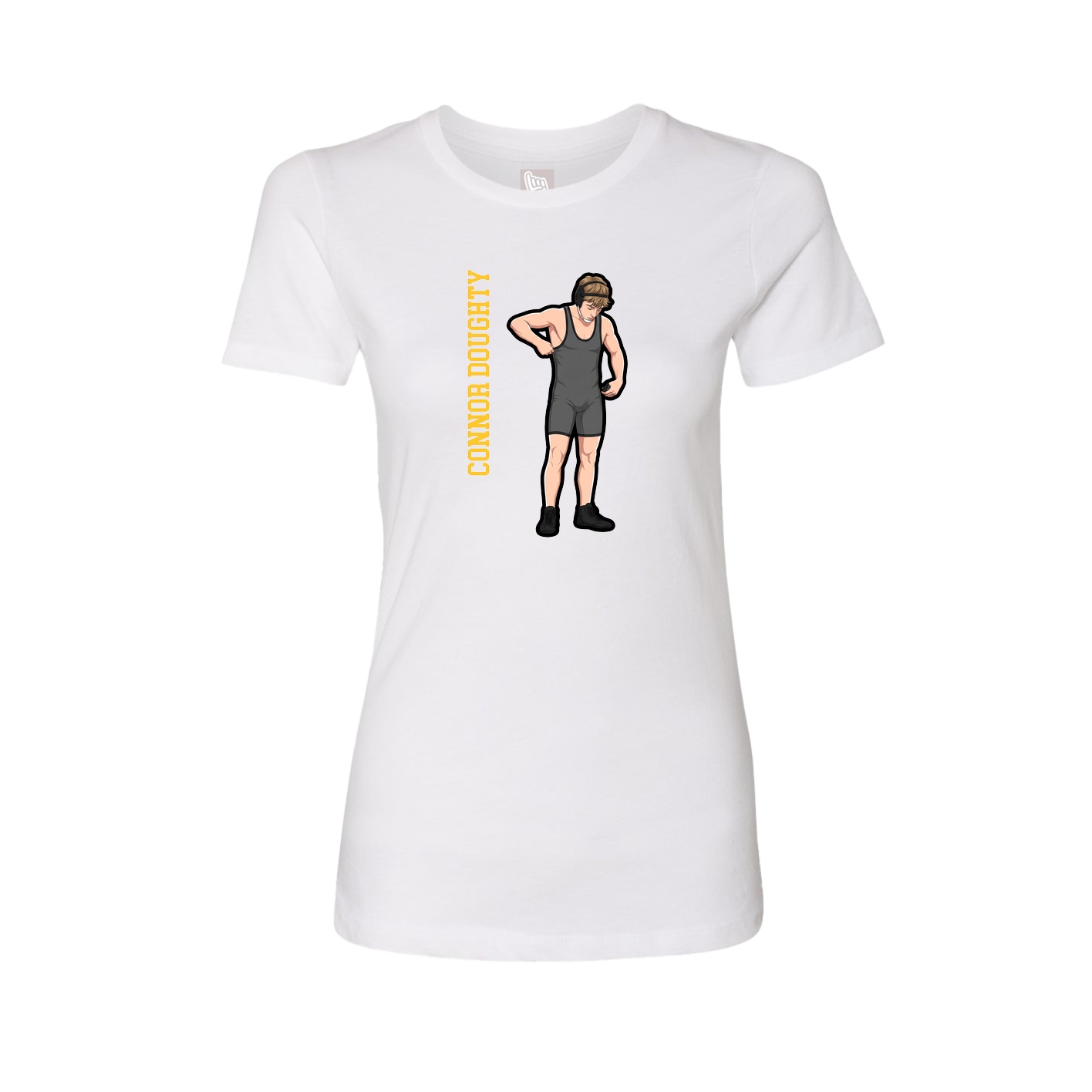 Womens Tee — Name Vertical in White