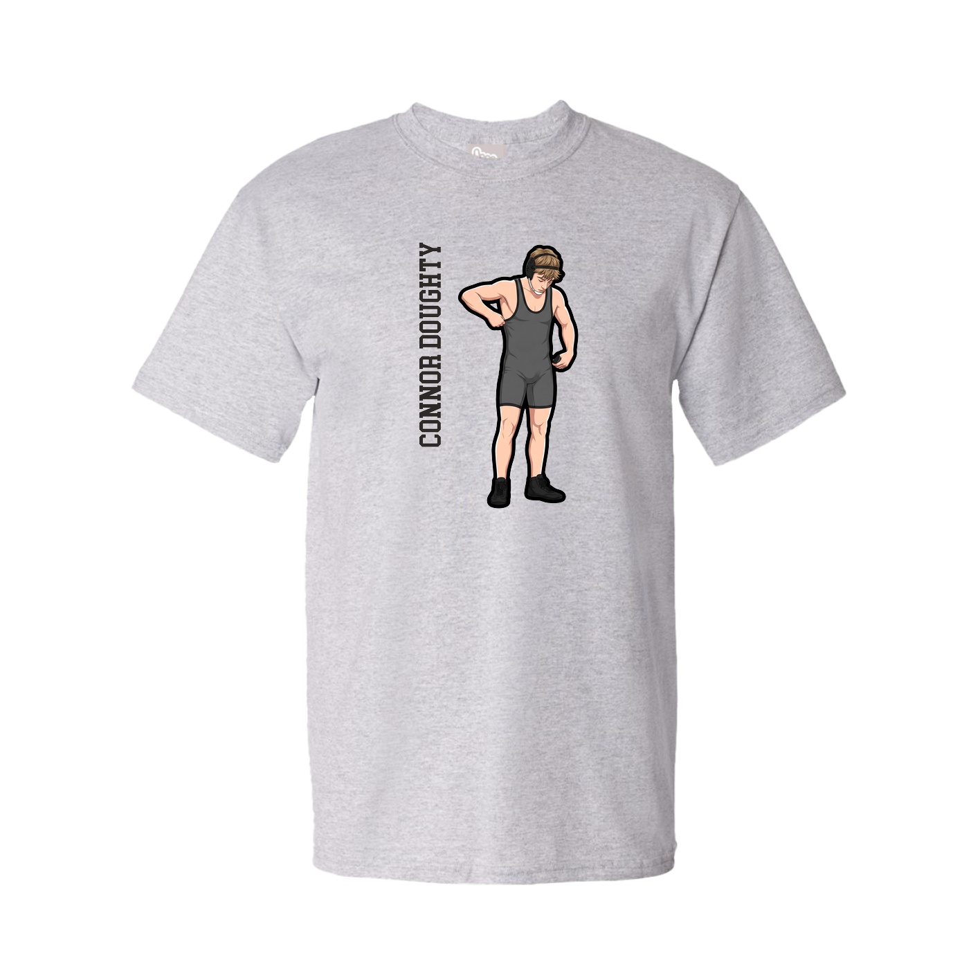 Youth Tee — Name Vertical in Grey