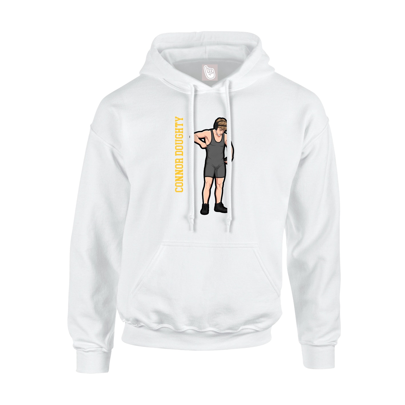 Youth Hoodie — Name Vertical in White