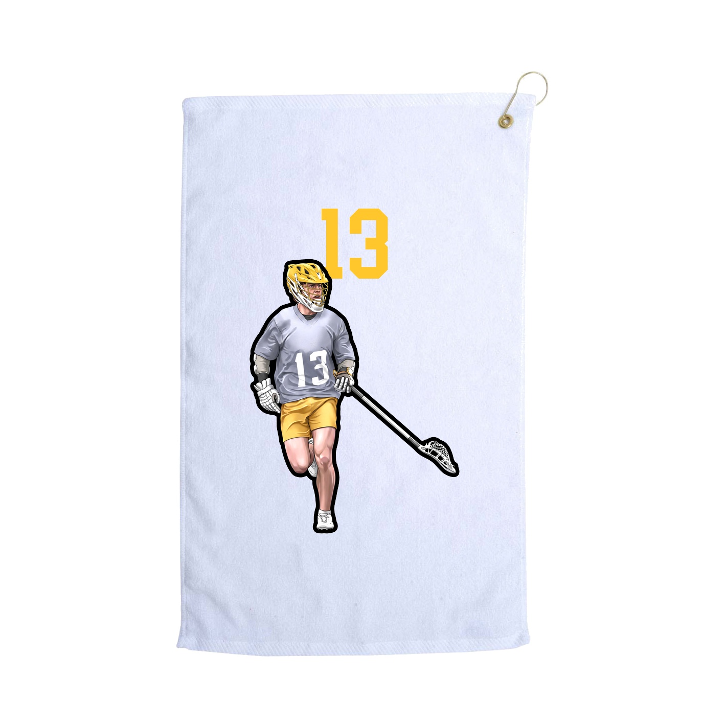 Golf Towel — Number Top in White