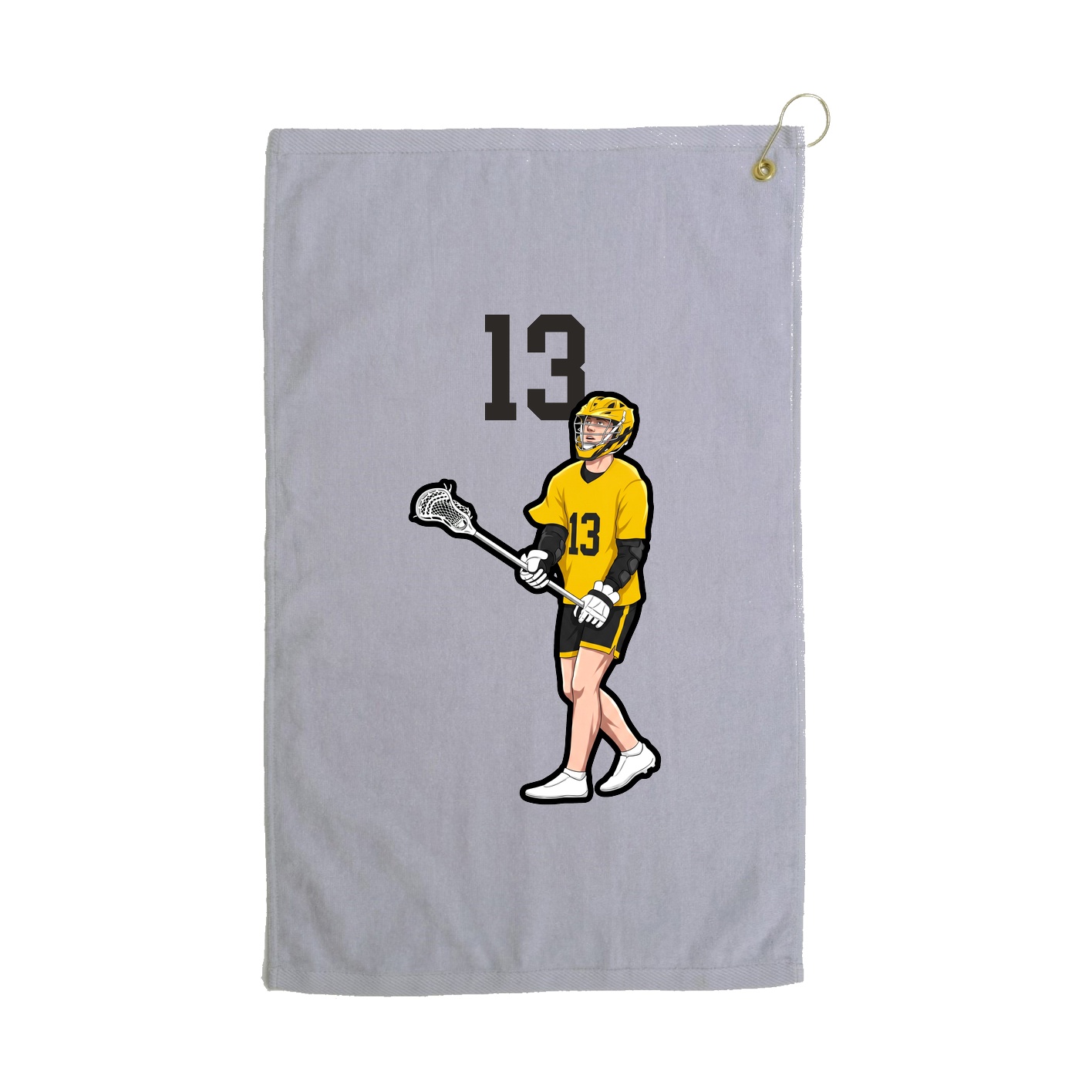Golf Towel — Number Top in Grey