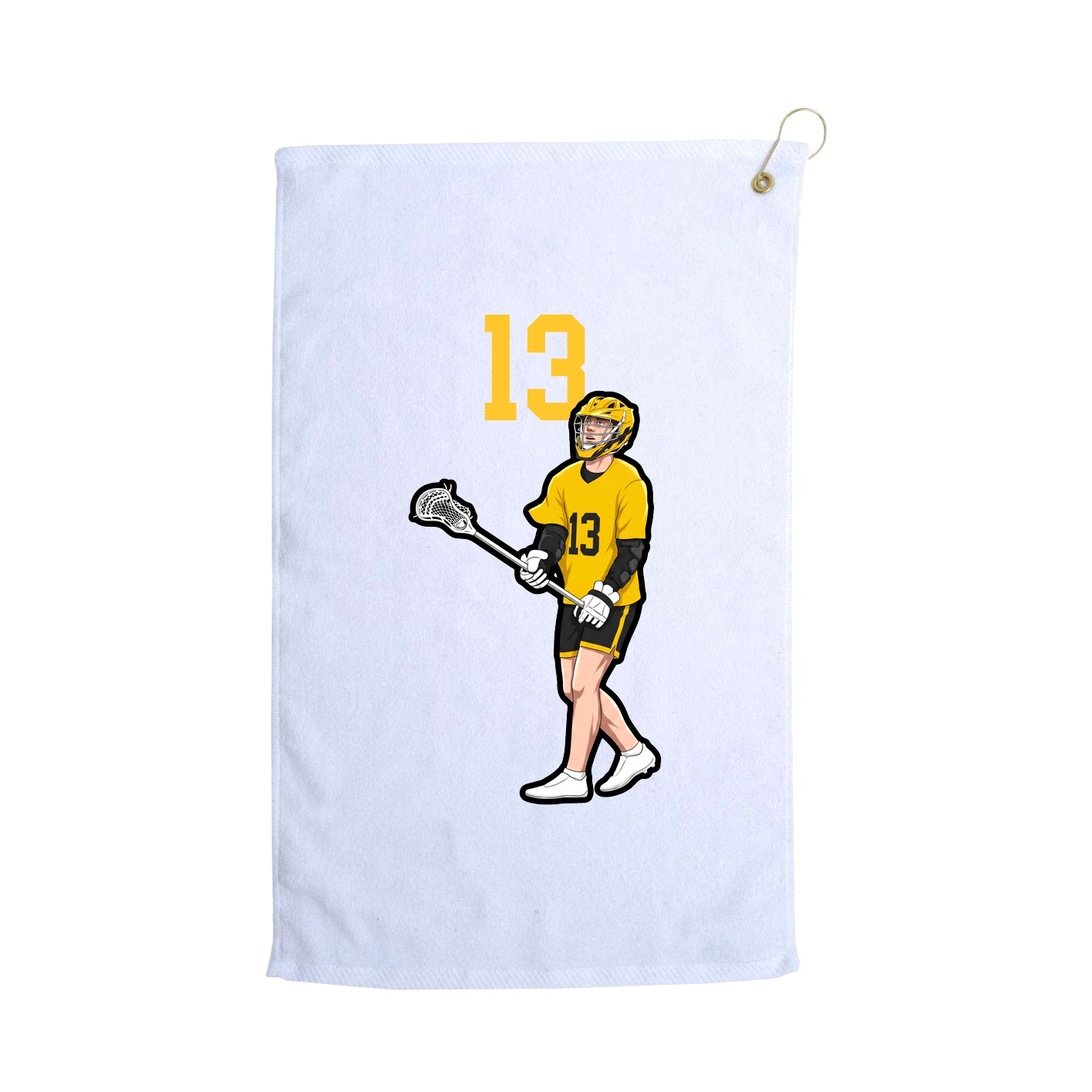 Golf Towel — Number Top in White