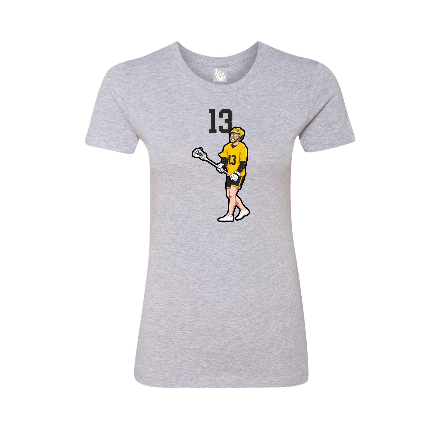 Fitted Women's Tee — Number Top in Grey