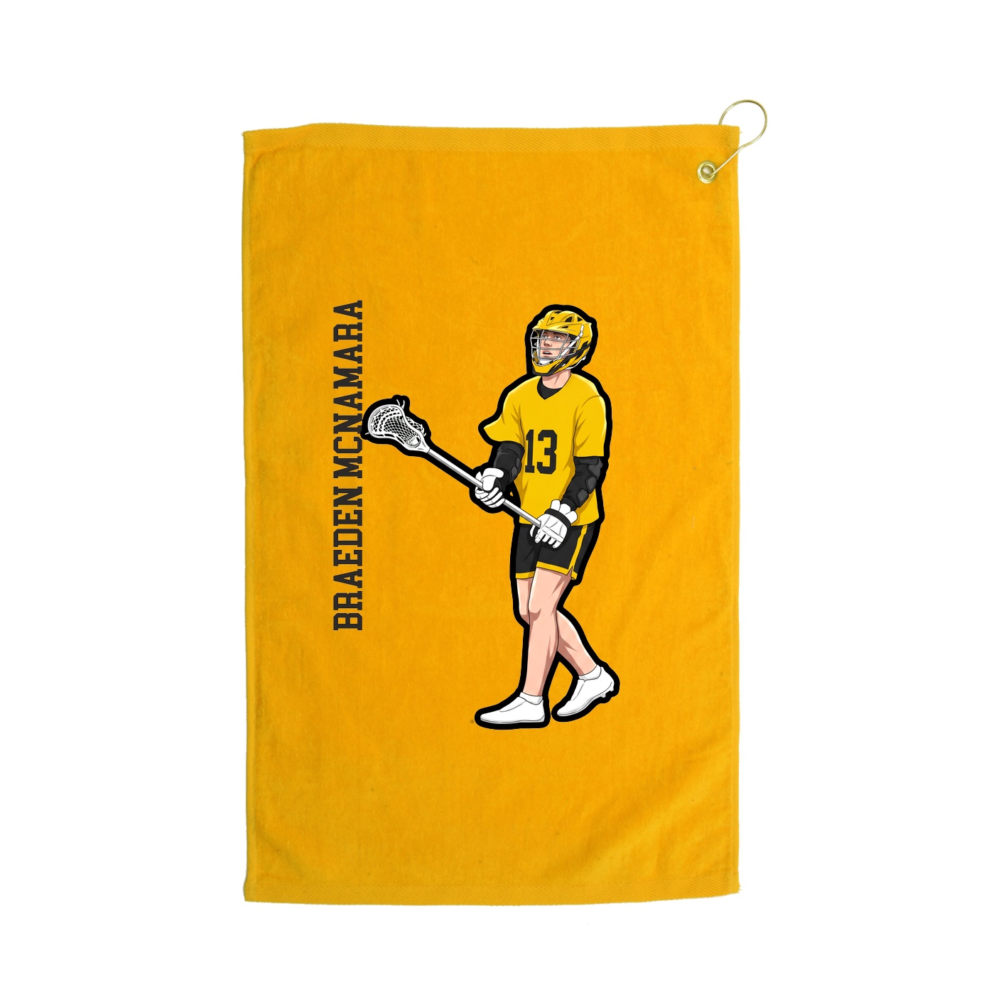 Golf Towel — Name Vertical in Gold