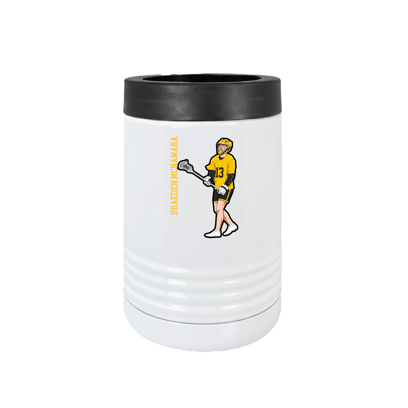 Beverage Holder — Name Vertical in White