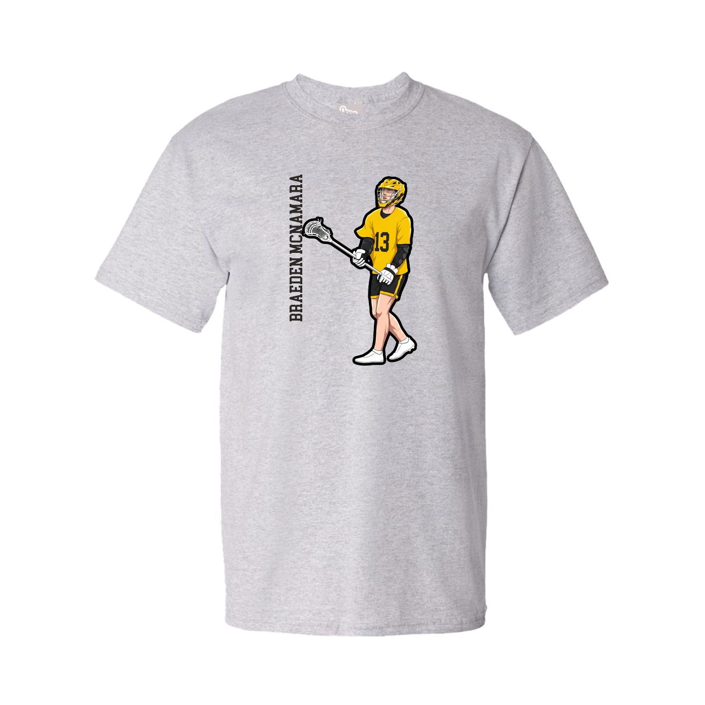 Tee — Name Vertical in Grey
