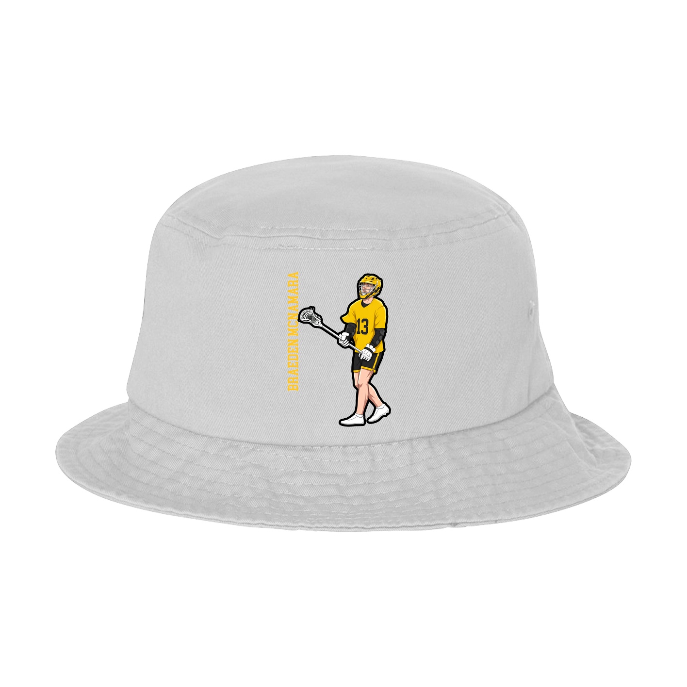 Bucket Cap — Name Vertical in White