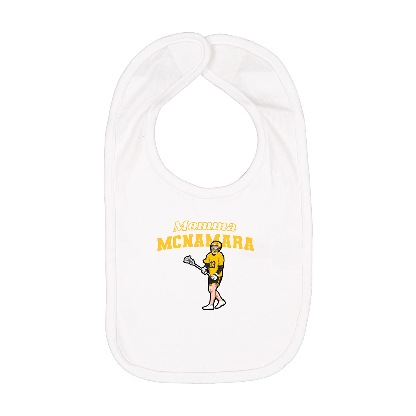 Infant Bib — Mothers Day Block in White