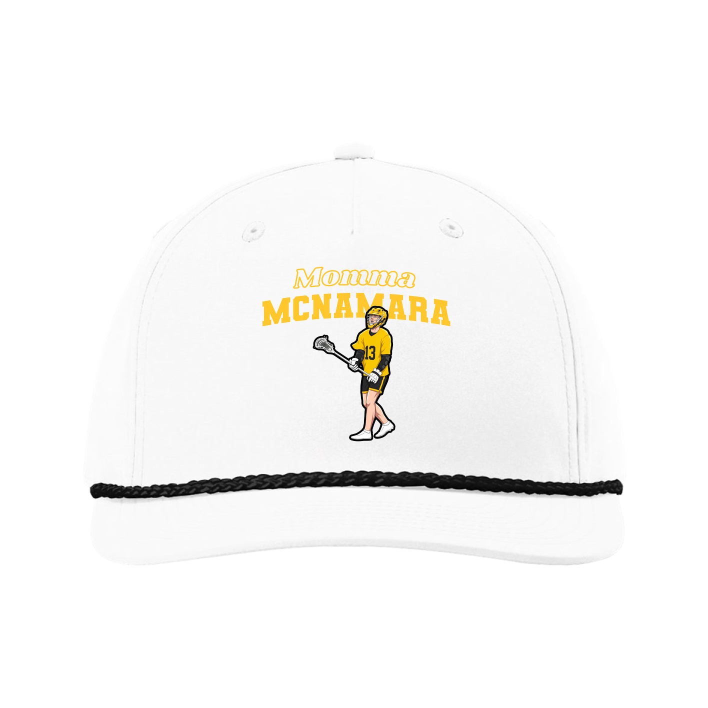 Five-Panel Classic Rope Cap — Mothers Day Block in White