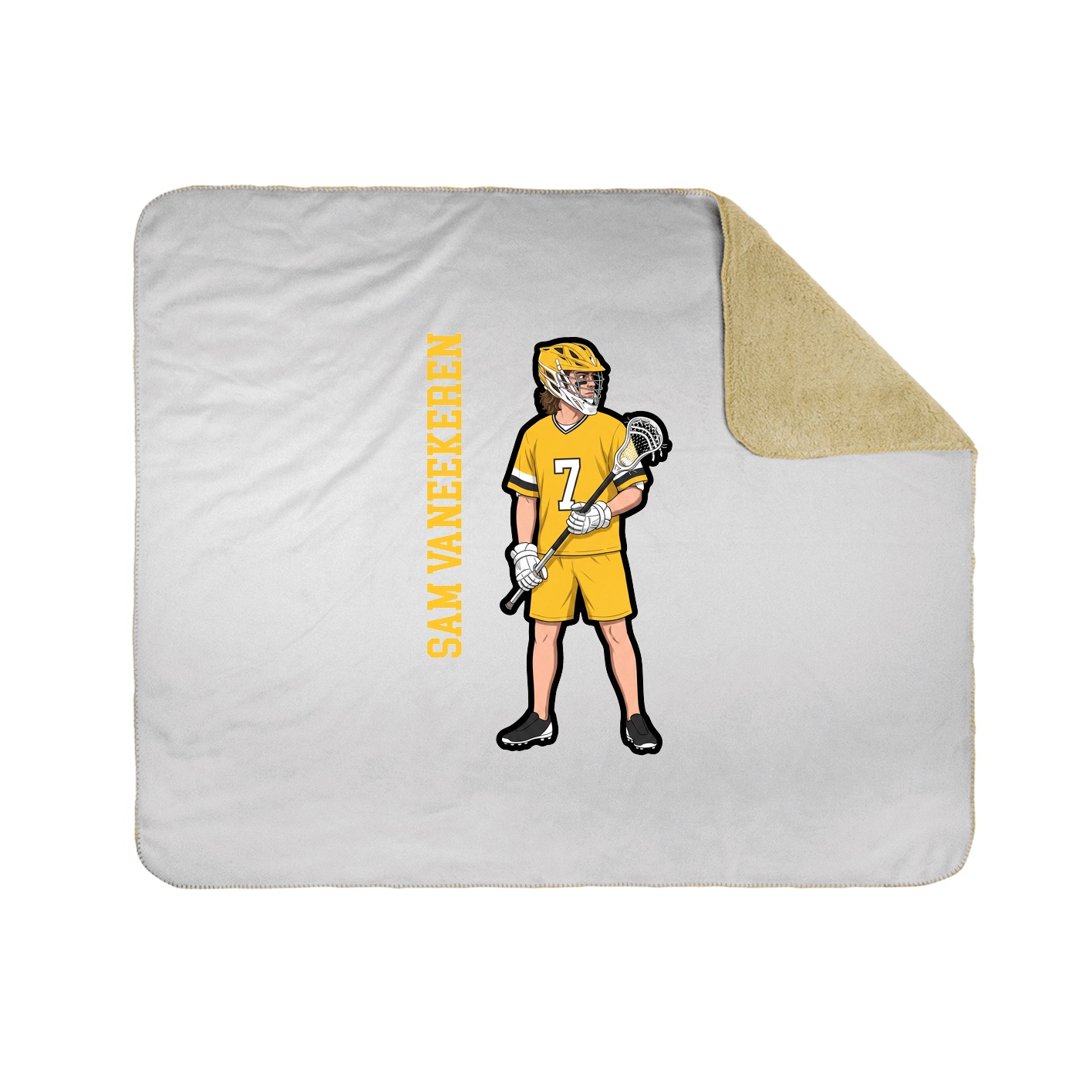 Throw Blanket — Name Vertical in White