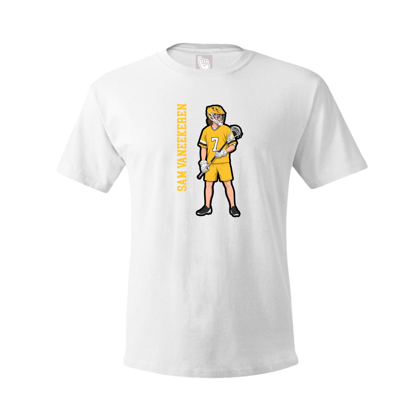 Youth Tee — Name Vertical in White
