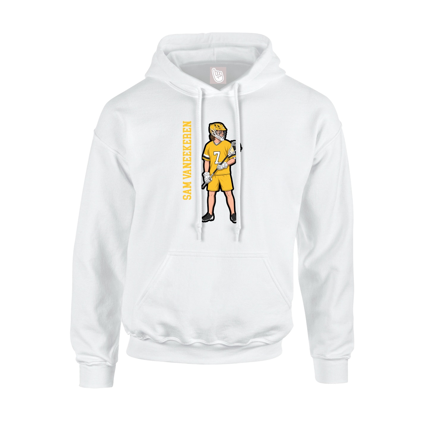 Youth Hoodie — Name Vertical in White