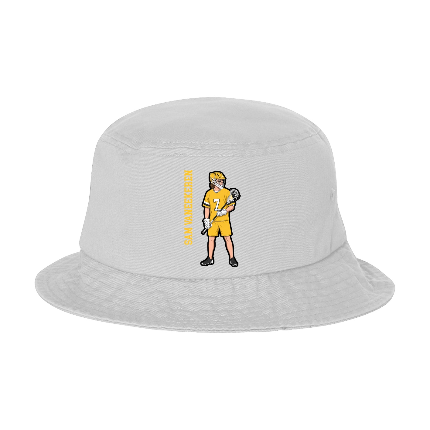 Bucket Cap — Name Vertical in White