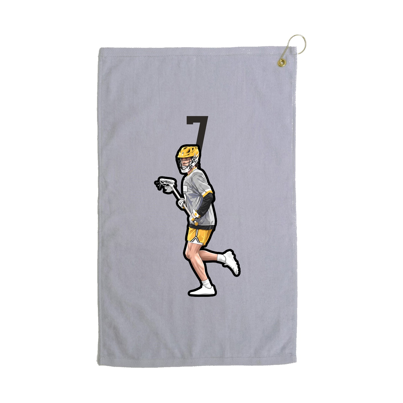 Golf Towel — Number Top in Grey